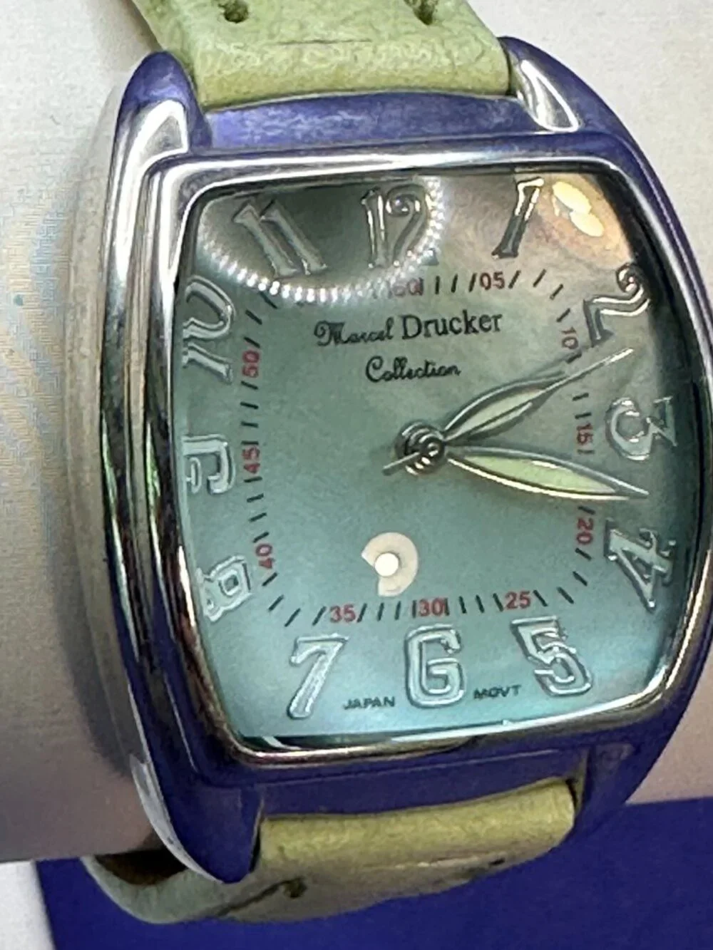 Marcel Drucker Watch Genuine Leather Strap.  Fresh Battery